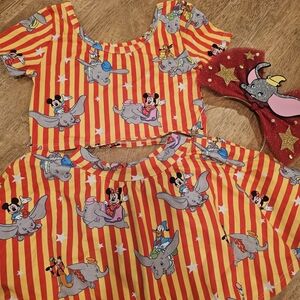 Kids Disney Dumbo and Mickey Mouse Dress - Red and Yellow